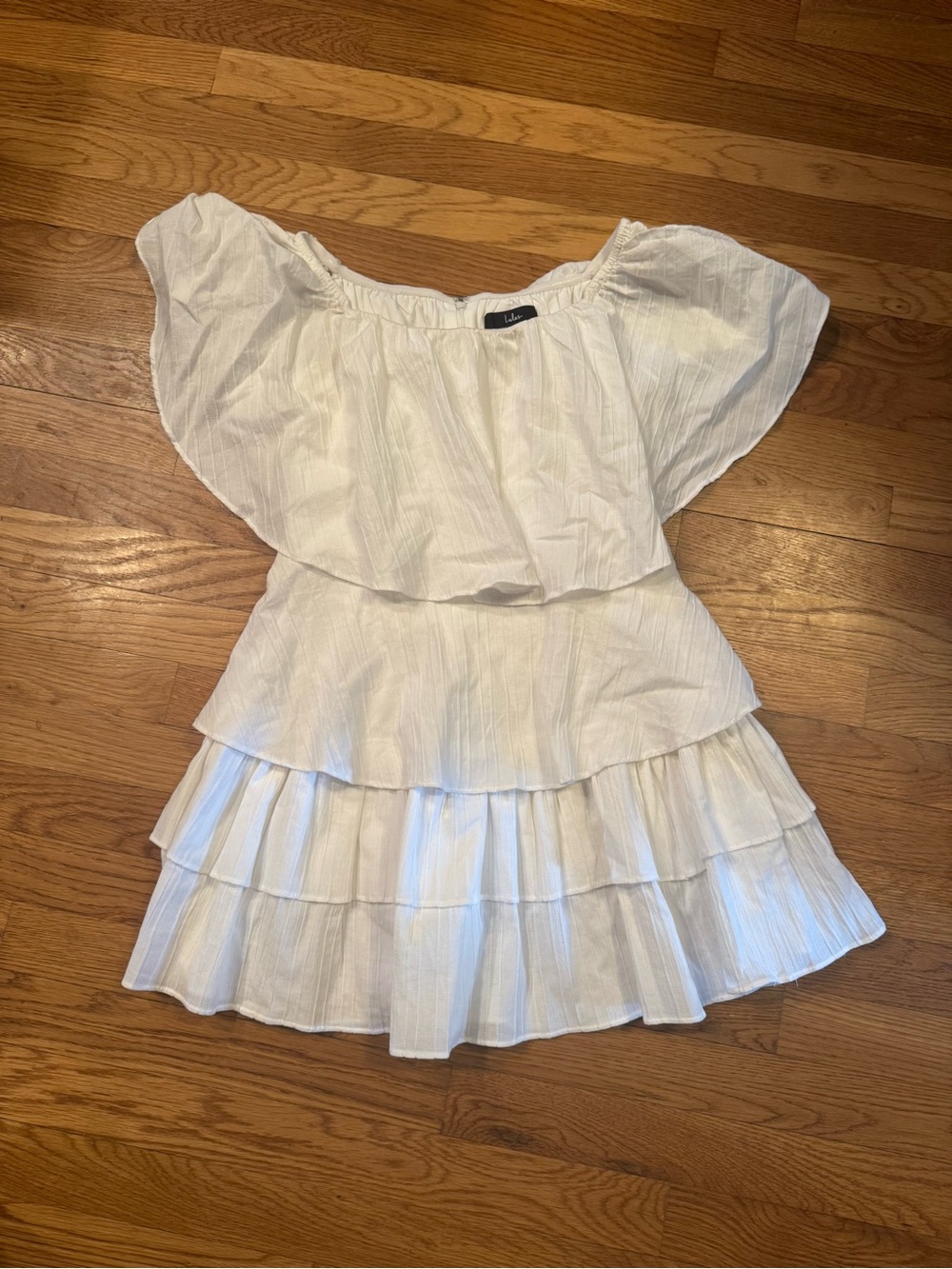Lulus White Textured Tier Dress